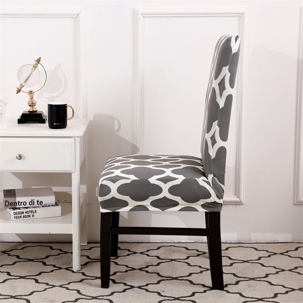 1PC Flower Print Removable Chair Cover Stretch
