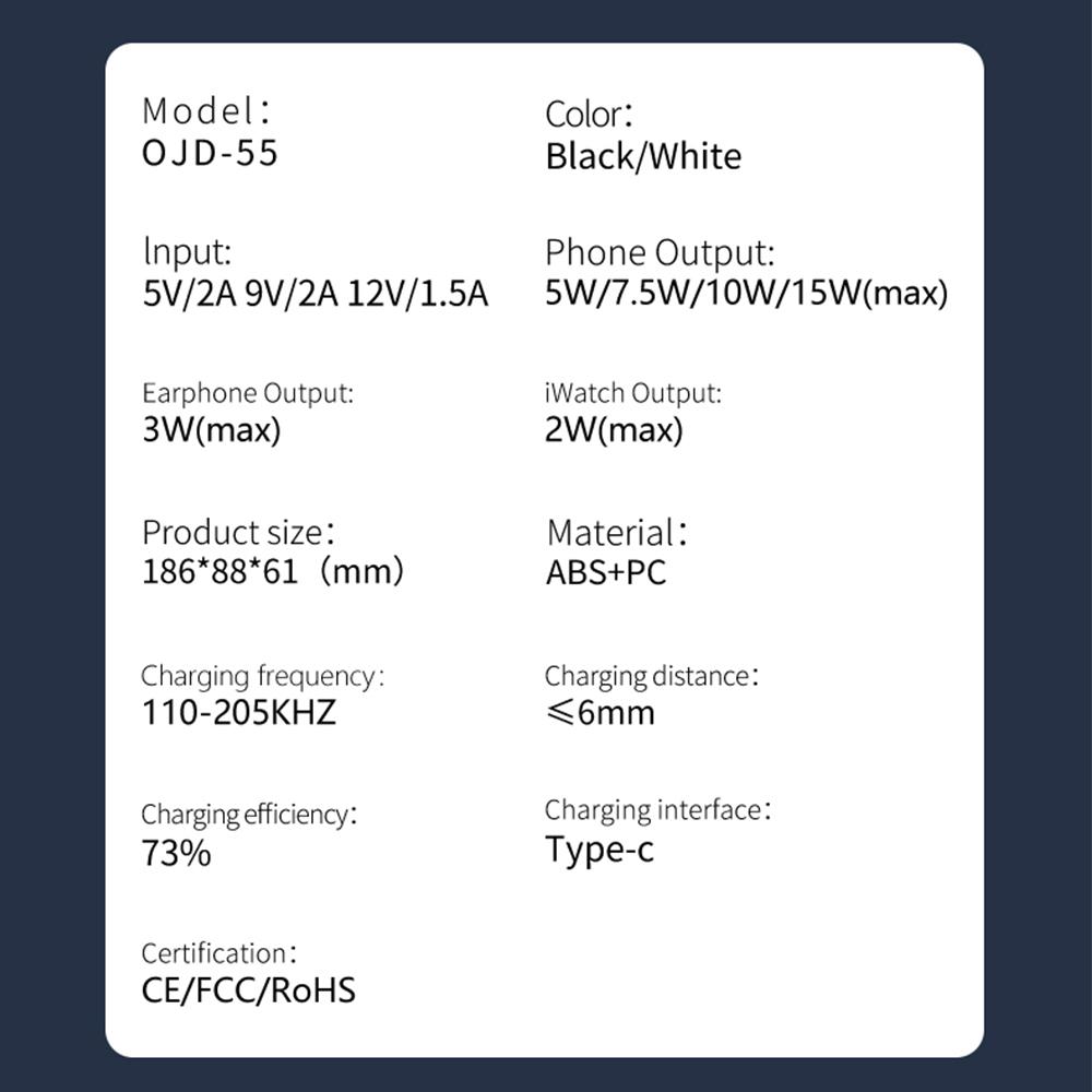 15W 3 In 1 Fast Wireless Charger For Iphone 12 iWatch AirPords SP