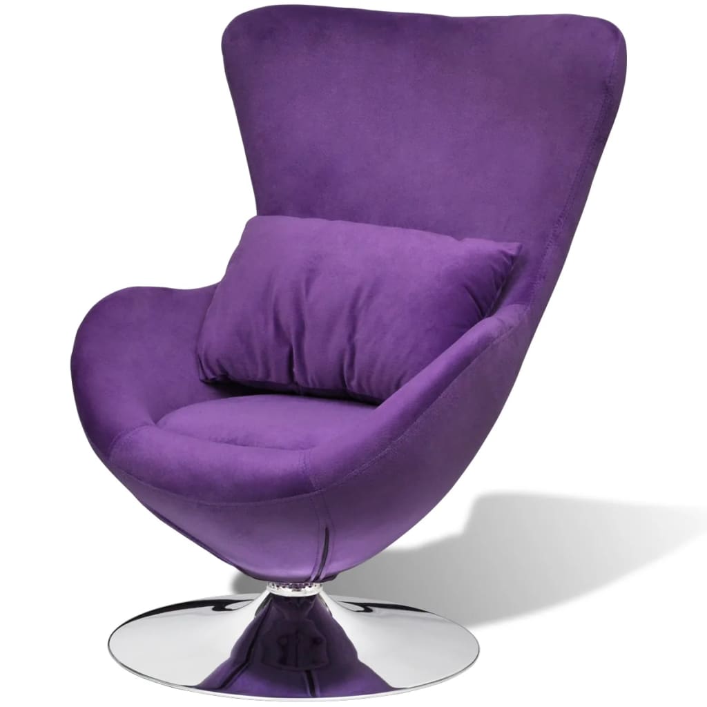 Velvet Fabric Egg Chair with Cushion