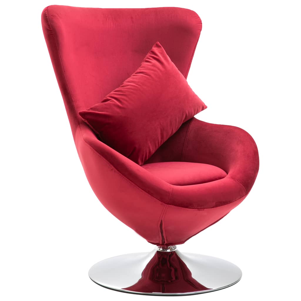 Velvet Fabric Egg Chair with Cushion