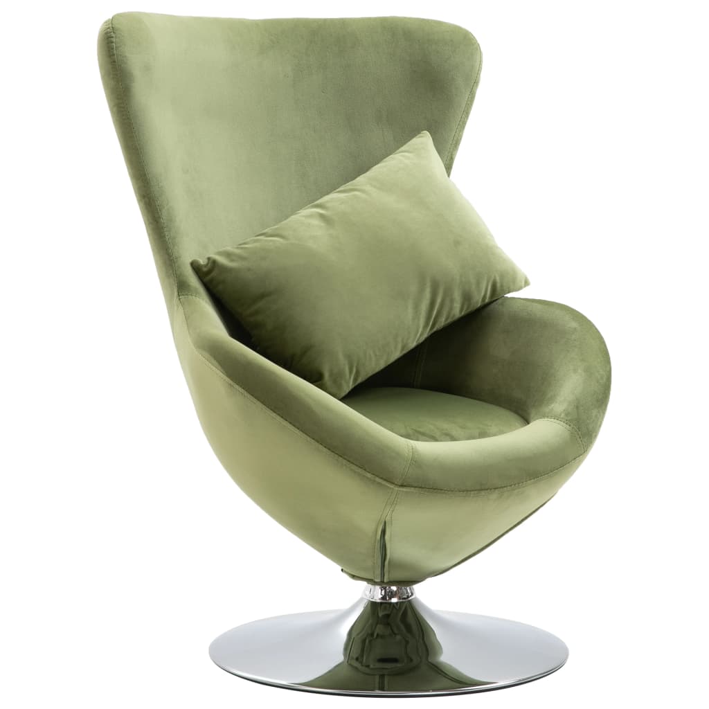 Velvet Fabric Egg Chair with Cushion