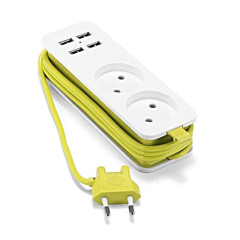 EU Plug Power Strip 220V 1.5m Cable EU Wall Socket