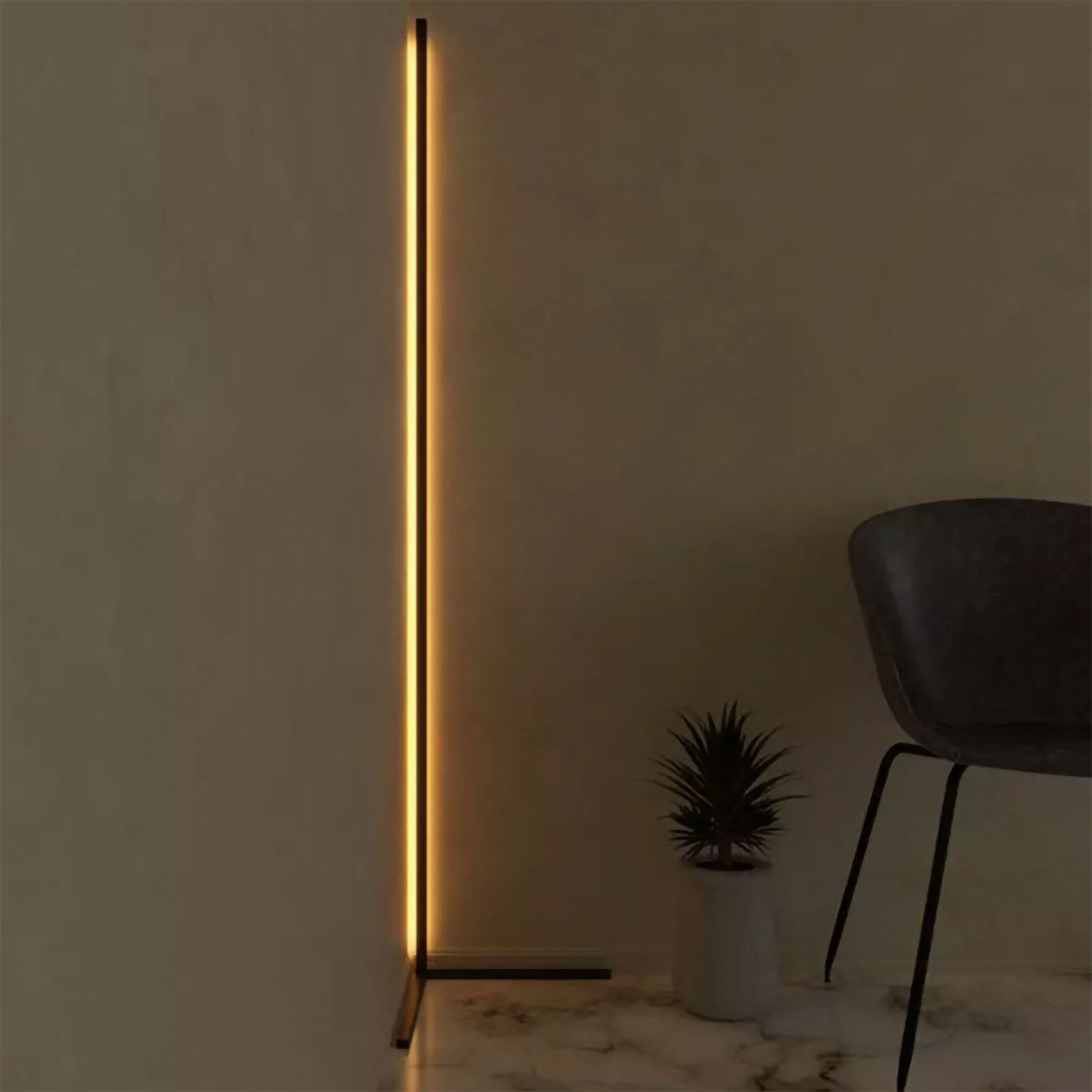 Corner Floor Lamp, Minimalist RGB LED Light