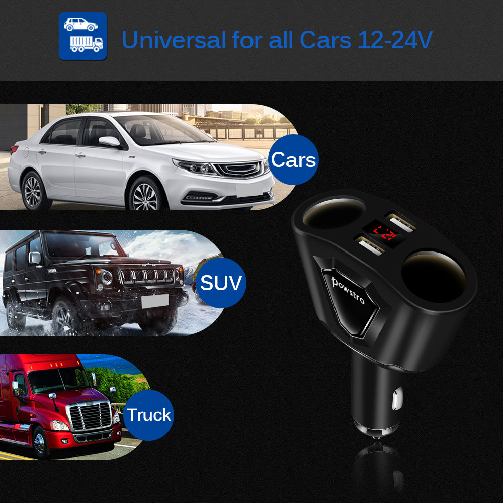 3.1A Dual USB Car Charger Cigarette Lighter