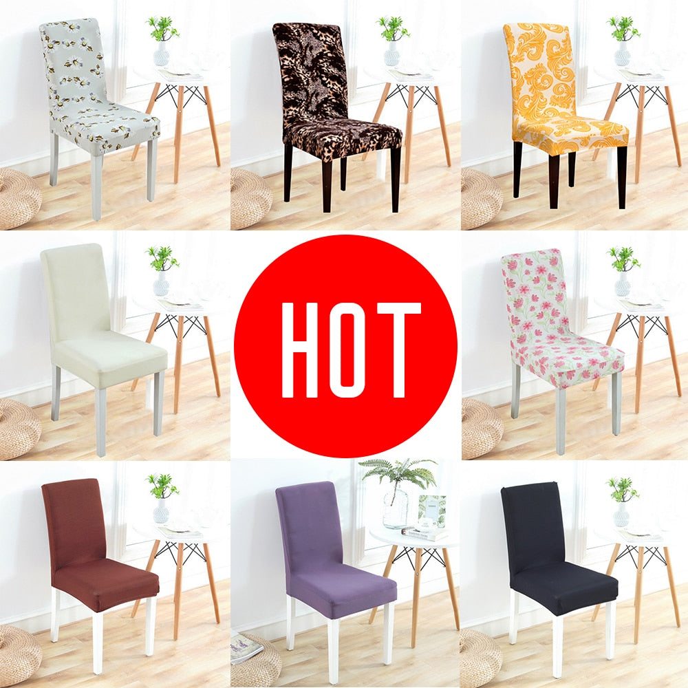 1PC Flower Print Removable Chair Cover Stretch