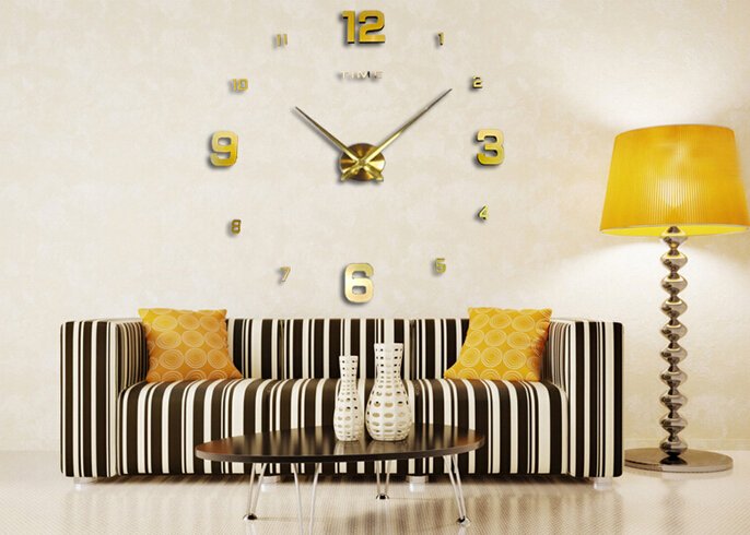 Fashion Large DIY Modern Wall Clock Home Decor 3D