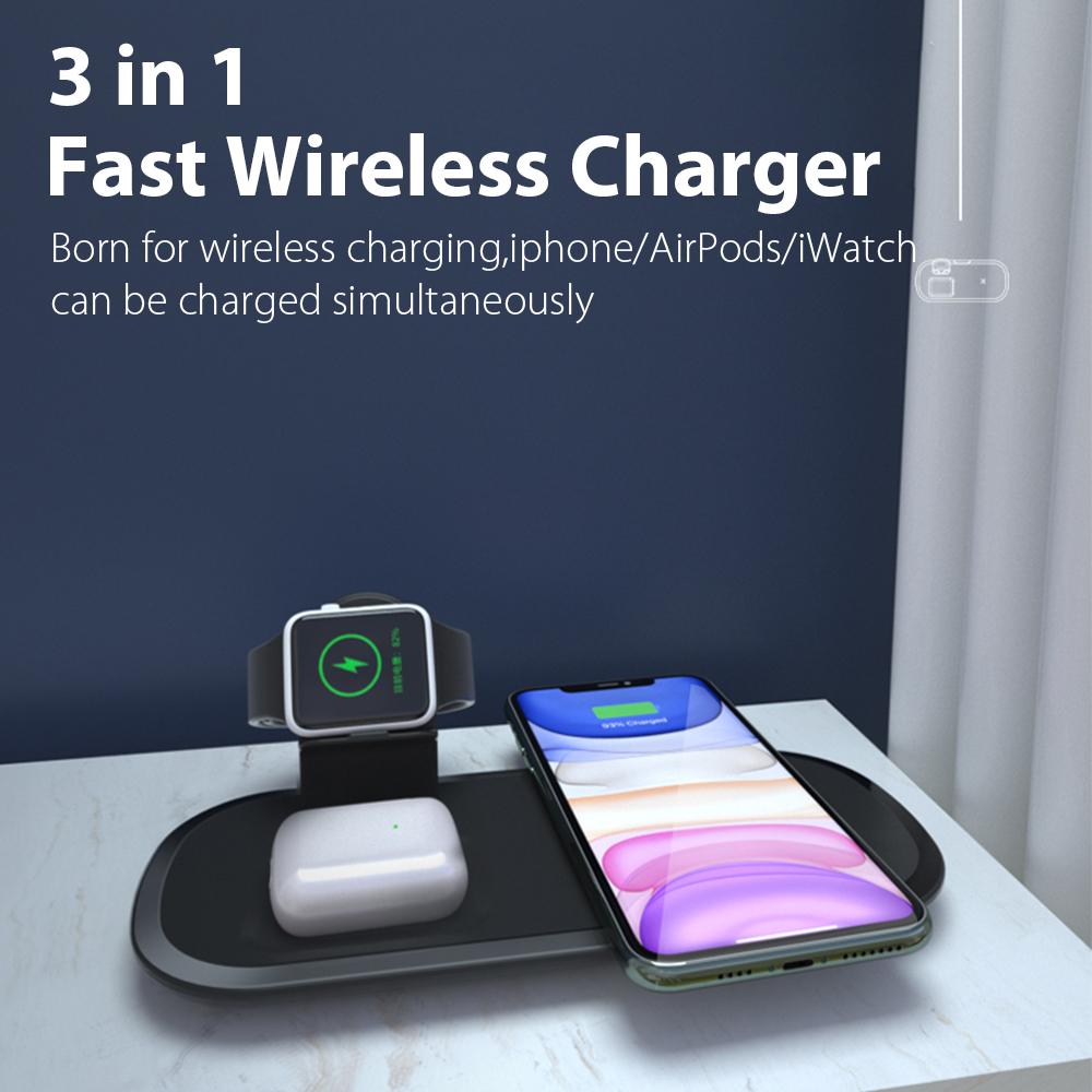 15W 3 In 1 Fast Wireless Charger For Iphone 12 iWatch AirPords SP