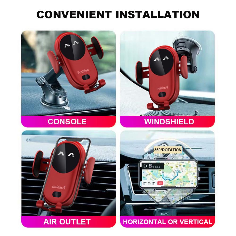 Car Wireless Charger Phone Holder Infrared Induction Fast Charger SP
